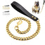 Stainless Steel Pet Gold Chain, Dog Leashes, Leather Handle, Portable Leash Rope, Straps, Puppy, Cat Training, Slip Collar Suppl