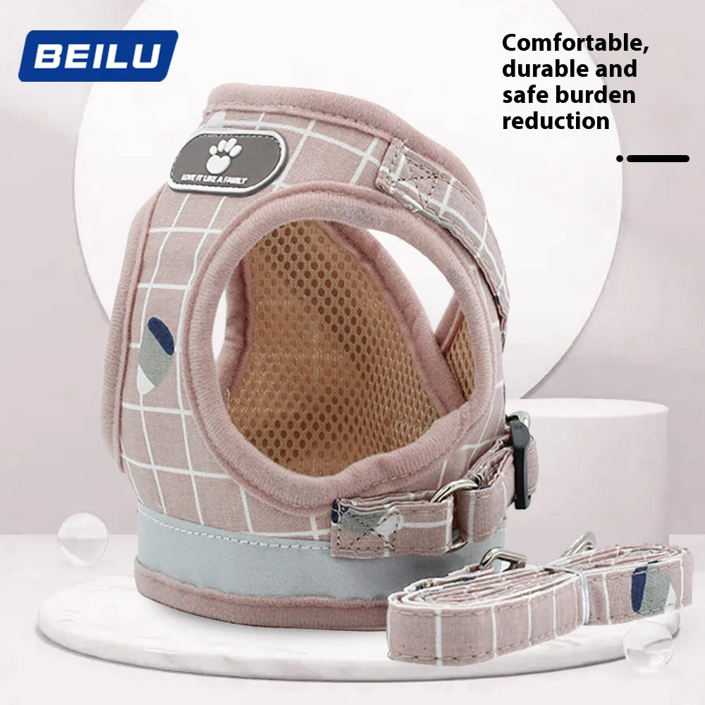 New breathable pet chest harness vest style reflective dog leash pet leash