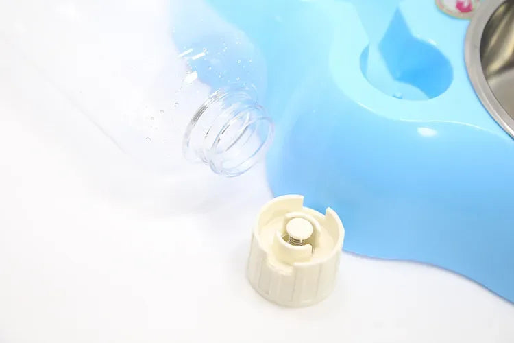 Dual Port Dog Automatic Water Dispenser Feeder Utensils Bowl Cat Drinking Fountain Food Dish Pet Bowl Raised Stand Dish Bowls