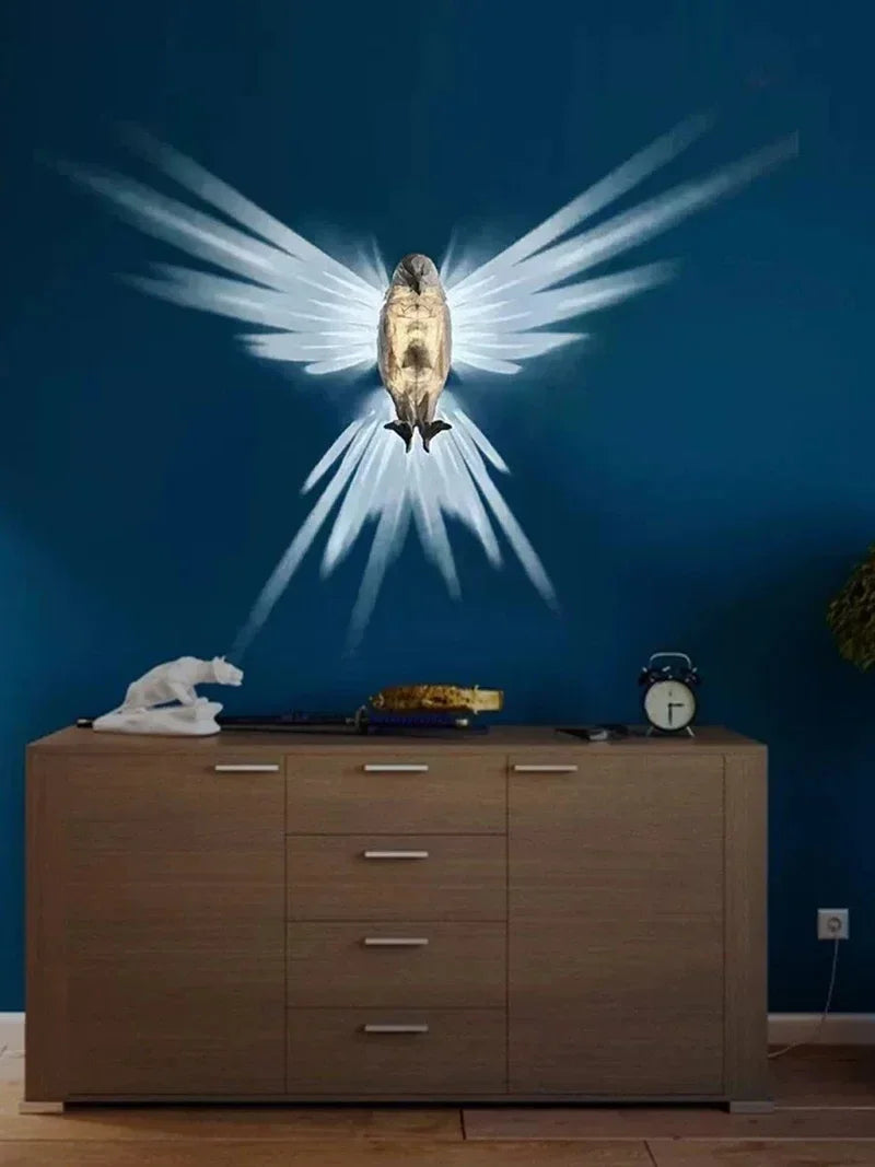 Halloween Bird Wall Lamp Owl Eagle Shape Projector Modern Creative Atmosphere Sconce Light 3D Print Body Animal Lighting Lustre