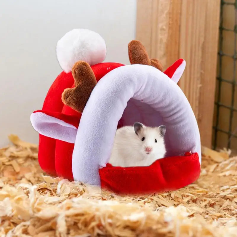 Hamster Houses And Hideouts Christmas Hamster Guinea Pig Hideouts Winter Sleeping House Washable And Removable Cute Hamster