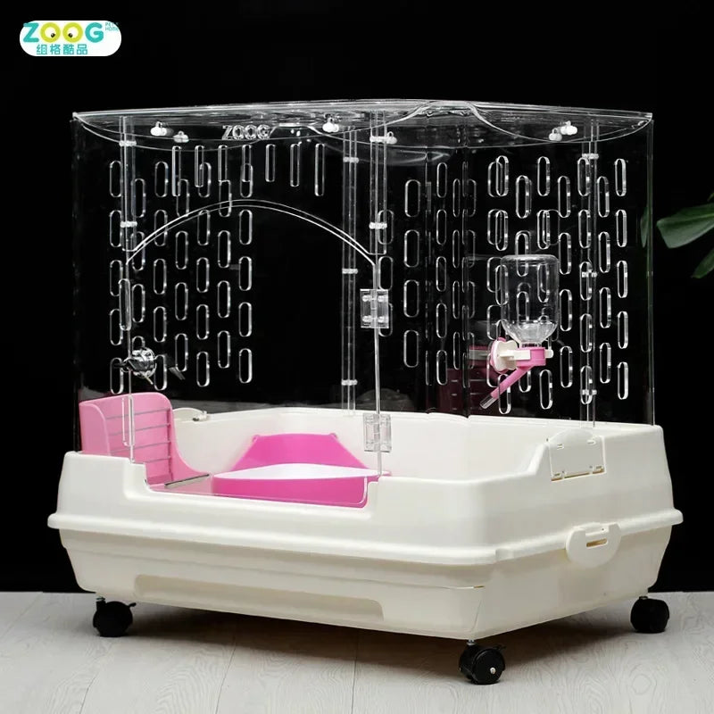 Indoor house acrylic  rabbit Chinchilla cage luxury cage for small animals pet house