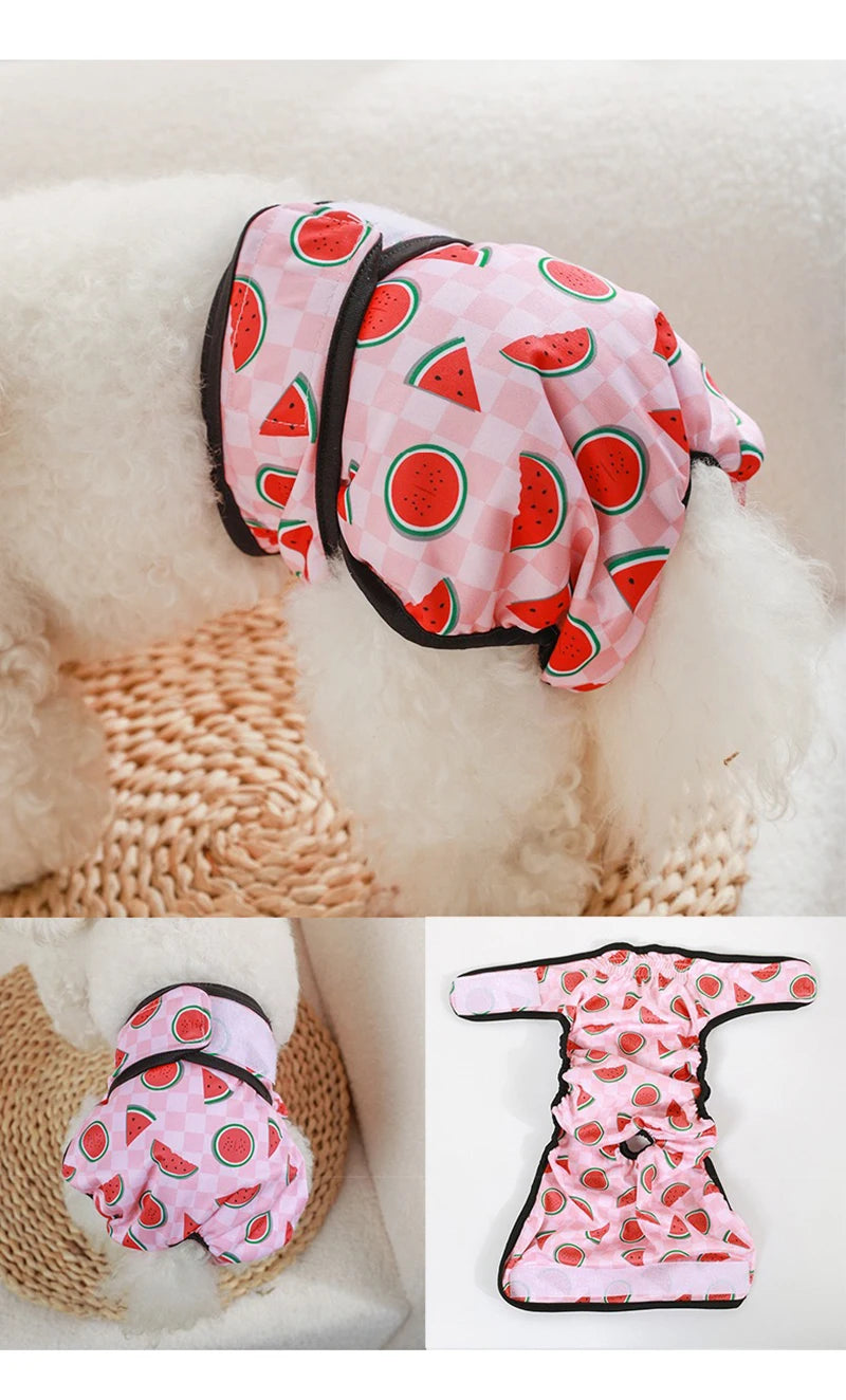 Cute Print Waterproof Physiological Pants Diapers Cotton Underwear for Small Puppy Safety Panties Breathable Girl Cat Clothes