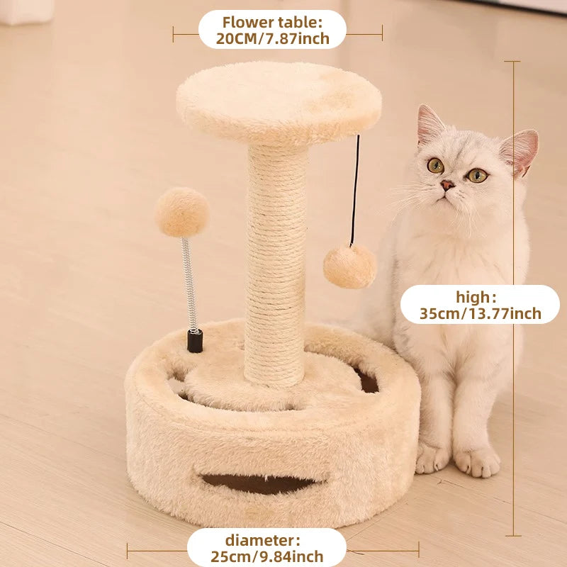 HOOPET Cat Climbing Frame Small Sisal Teasing Pet Toys Scratching Board Claw Grinding Cat Toys Carousel Type Cat Climbing Frame