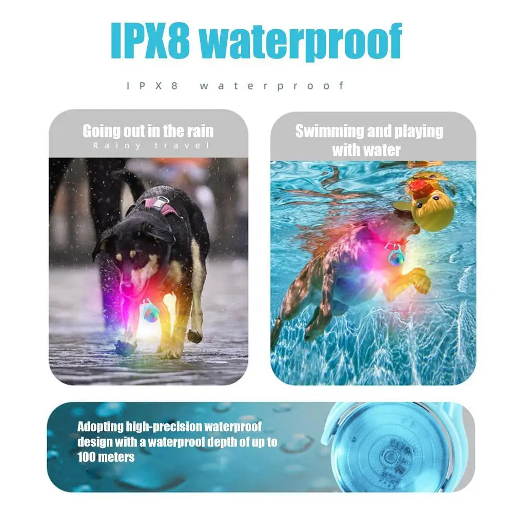 Dog Walking Light 4 Modes Color Changing Dog Lights Light Up Dog Collars LED Dog Light Pet Collars For Night Walking LED Light