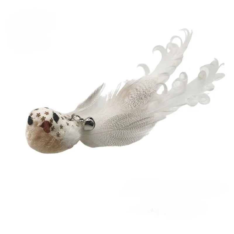 Funny Cat Stick Toy Furry Feather with Bell Cat Stick Toy Kitten Playing Pet Accessories Worm on A String Cat Toys Interactive