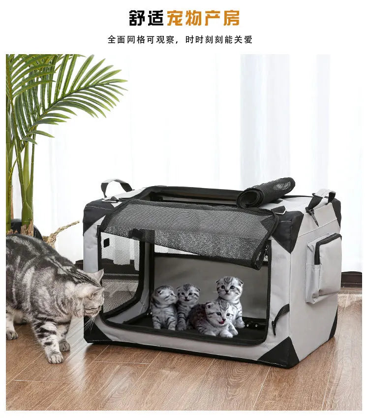 Car cage out portable folding cage dog  nest tent medium large dog golden retriever teddy pet box