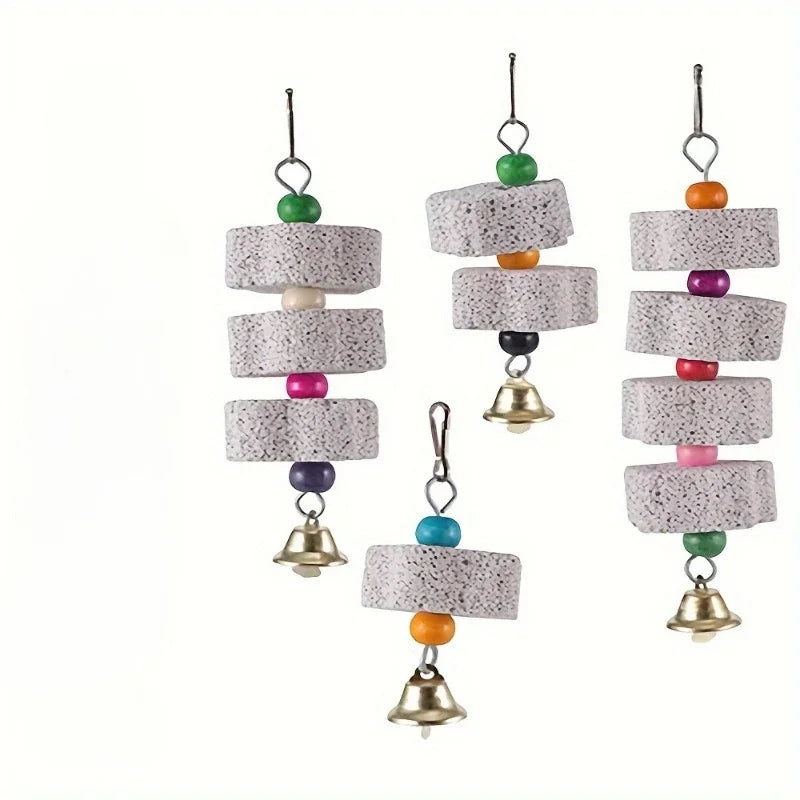 Flower-Shaped Bird Molar Toy Parrot Grinding Stone Bird Cage Toy Parakeet Chinchilla Squirrel Toy Bird Cage Accessories