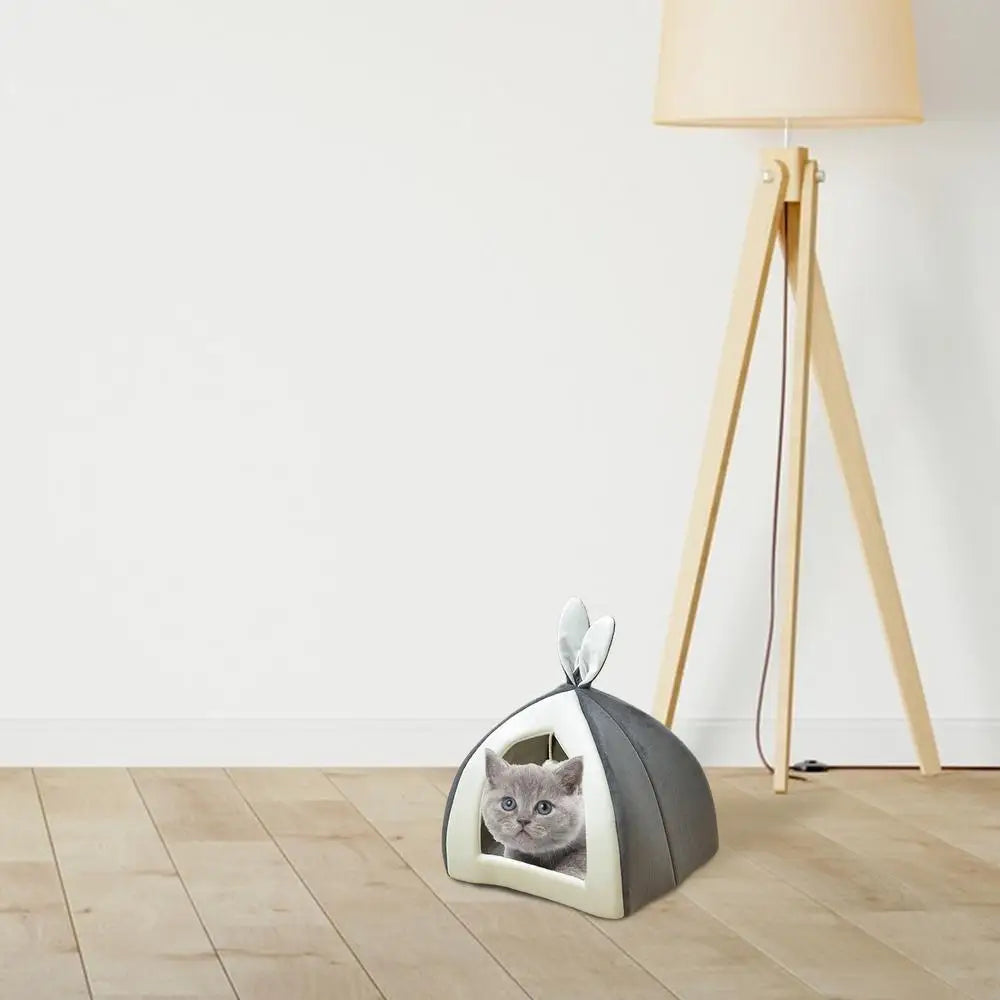 Rabbit Ear Plush Dog Cat Pet Bed House Nest Warm Super Soft Pet Basket Puppy Cushion Mat Cat Pets Supplies