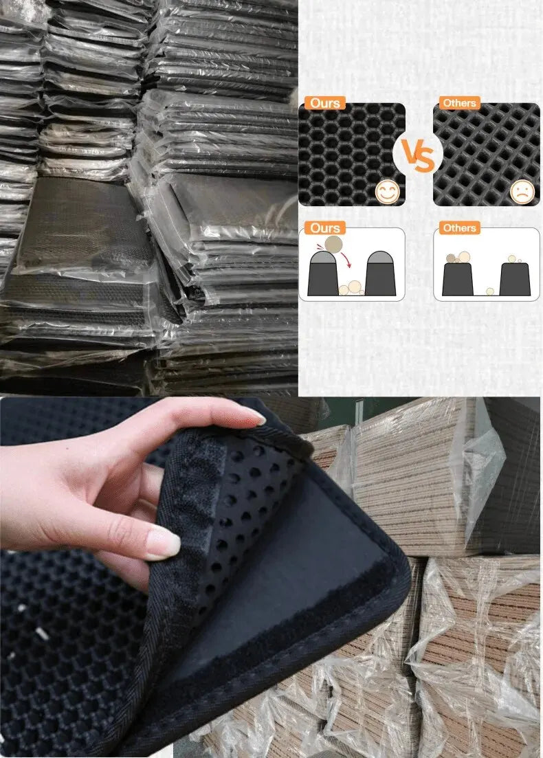 Cat Litter Mat EVA Double Layer Cat Litter Mat Cat Litter Basin Sand Falling Mat Eva Cat Litter Mat Cat Nest Mat Pet Mat