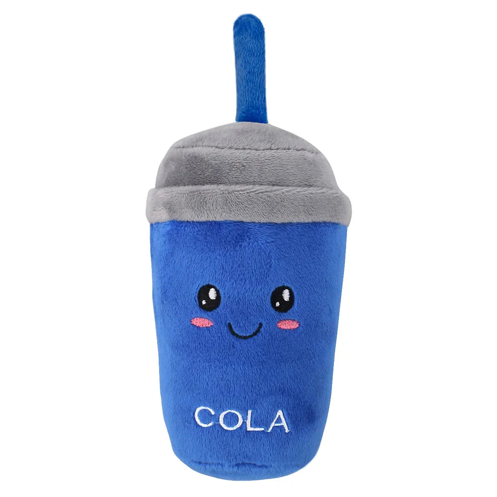 Dog Plush Toy Funny Cute Plush Stuffed Cola Cup Drink Pet Toy Squeaky Sound Large Medium And Small Dog Toys Fleece Squeak Toys