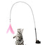 Cat Feather Wand Toy Cat Fishing Pole Toy Cat Teaser Stick With Detachable Feather Suction Cup Toy For Cats Exercise And