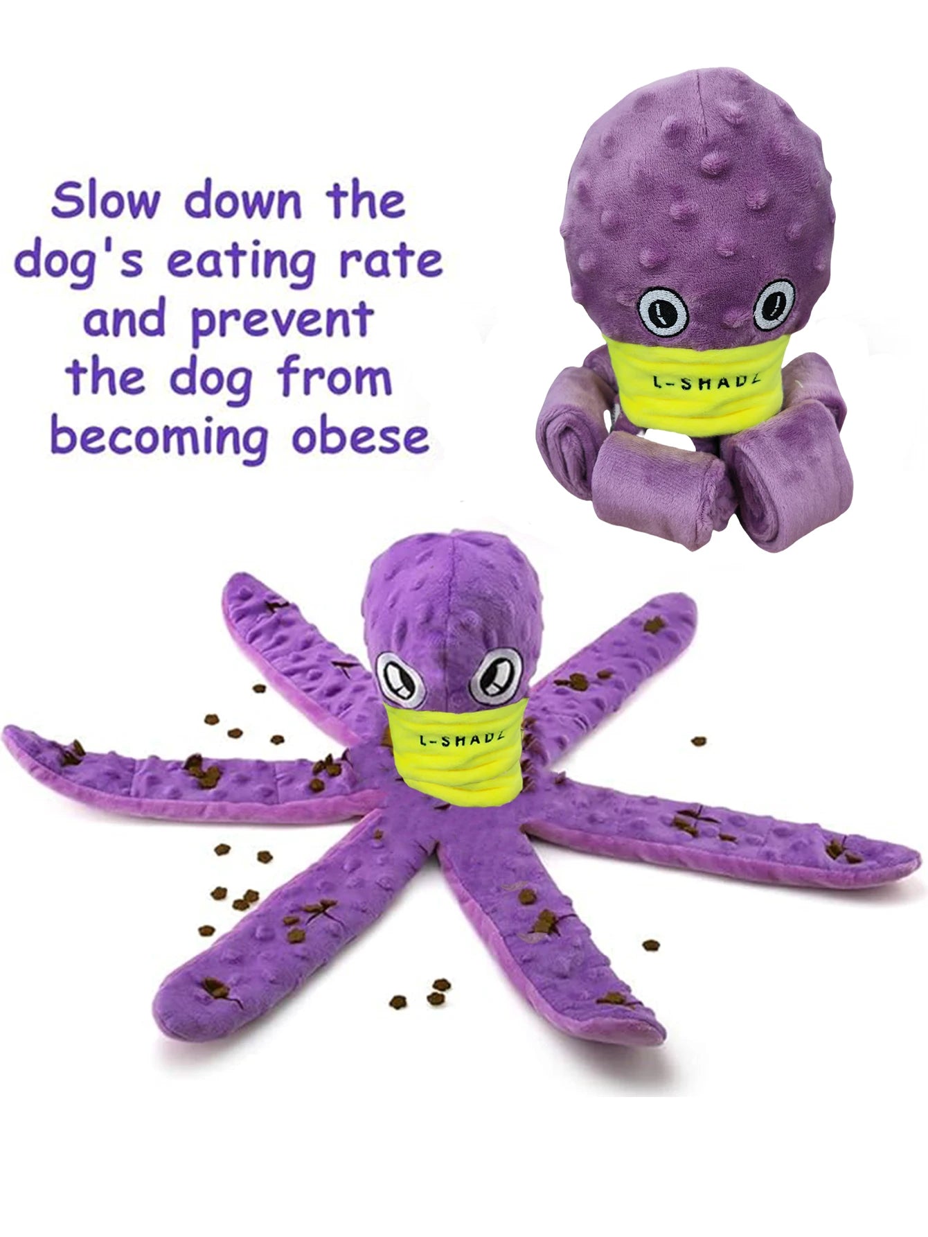 Dog Enrichment Toys，Octopus Dog Toys，Dog Snuffle Toy，Helps pets eat slowly, Dog Puzzle Game Interactive Toy，Slow Feeder Game