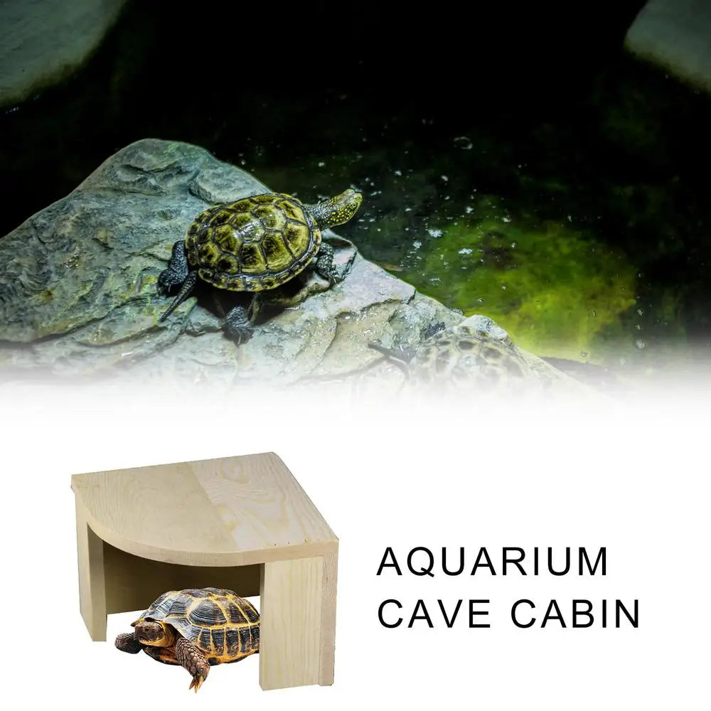 Aquarium Hideaway Cave Fish Tank Reptile Hiding Cave Wood Fish Breeding Cave Aquarium Decoration Habitat Decor Tank Ornaments