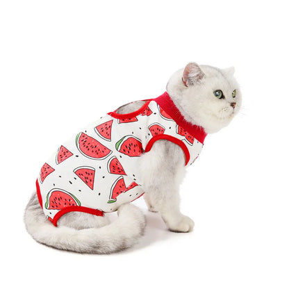 Cat Recovery Suit Kitten Suit E-Collar Alternative for Cats Puppies Small Dogs Abdominal Skin Anti Licking Pajamas Pet Clothing
