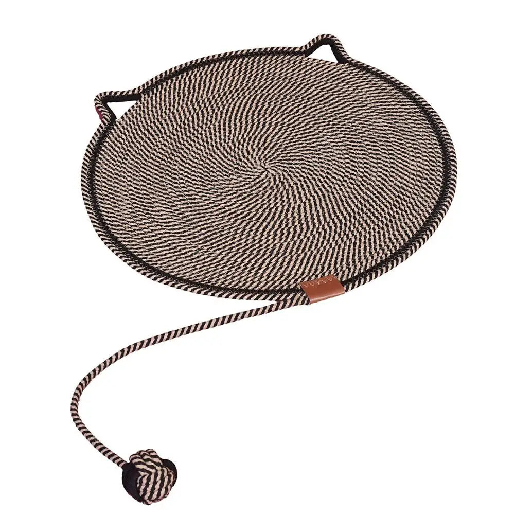 Braided Rope Cat Scratching Pad + Sleeping Pad 2in1 Natural Cotton Rope Material Handmade Comfortable Cat Toy Sturdy and