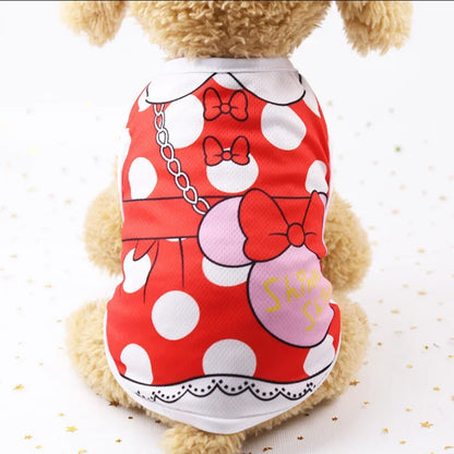 Wholesale Small Pet Dog Clothes Vest Down Jacket Cartoon Cute Chihuahua Tshirt Puppy Yorkshire Terrier Puppy Bulldog Ropa Perro