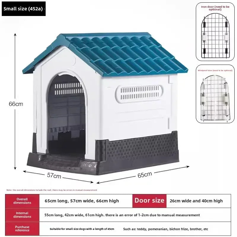 Outdoor Rainproof Pet Nest Four-season Universal with Toilet Plastic Kennel Sunscreen Dog Shed with Toilet with Toile