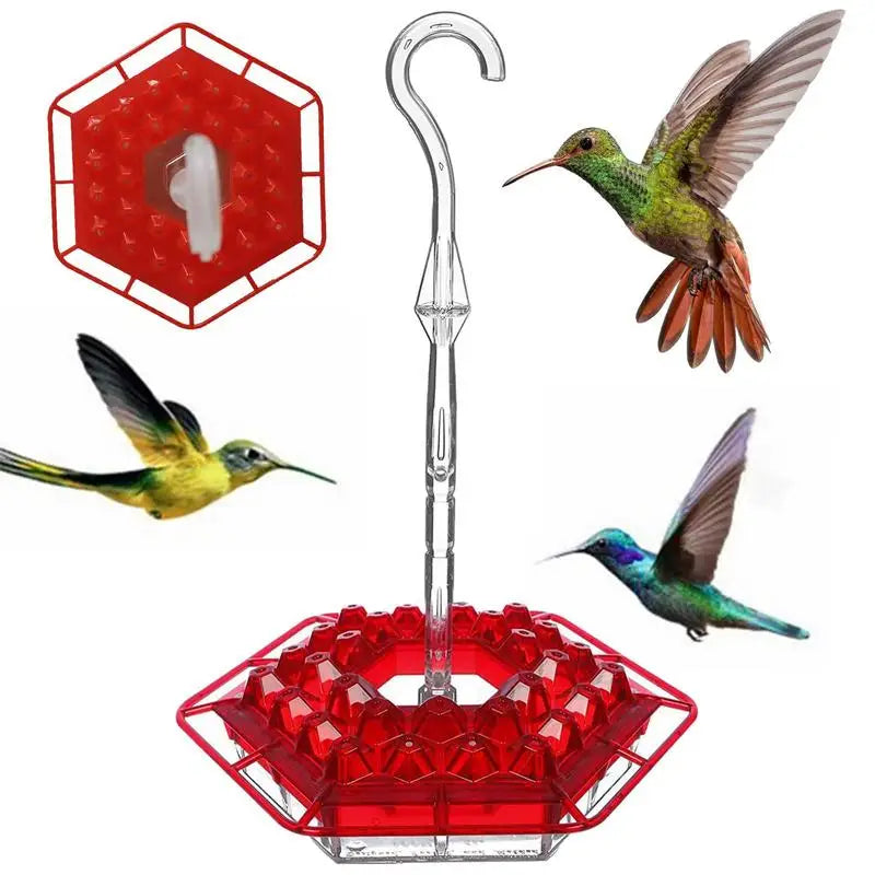 Hummingbird Feeders For Outdoors Hanging Portable Hummingbird Feeders Bird Hanger Feed Feeding Hexagon Easy To Clean Pet Feeder
