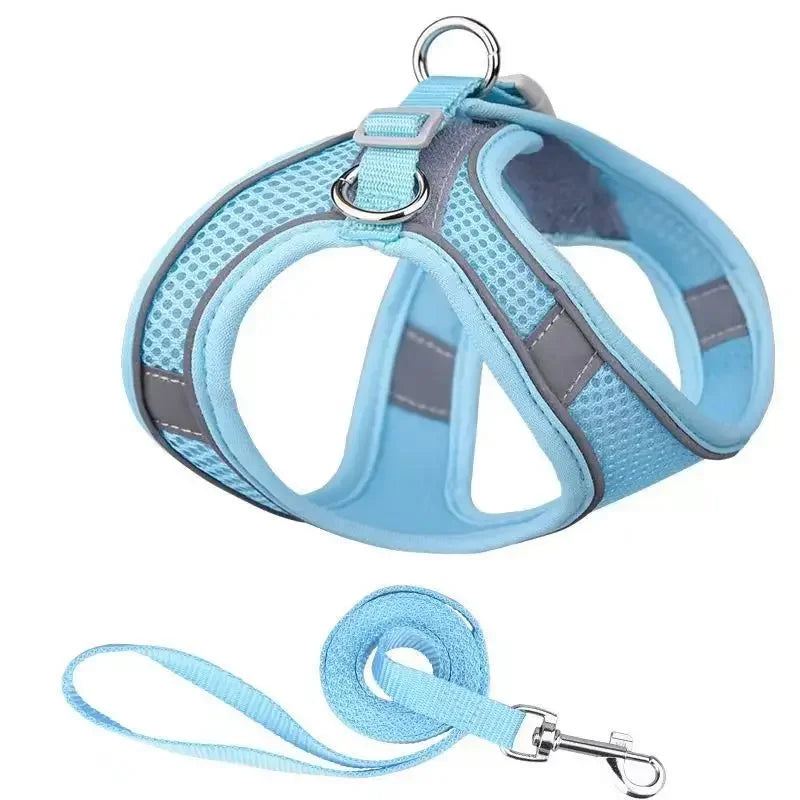 Pet dog Harness Leash Set for Small Dogs Adjustable Puppy Harness Vest French Bulldog Chihuahua dog harness and leash set  puppy