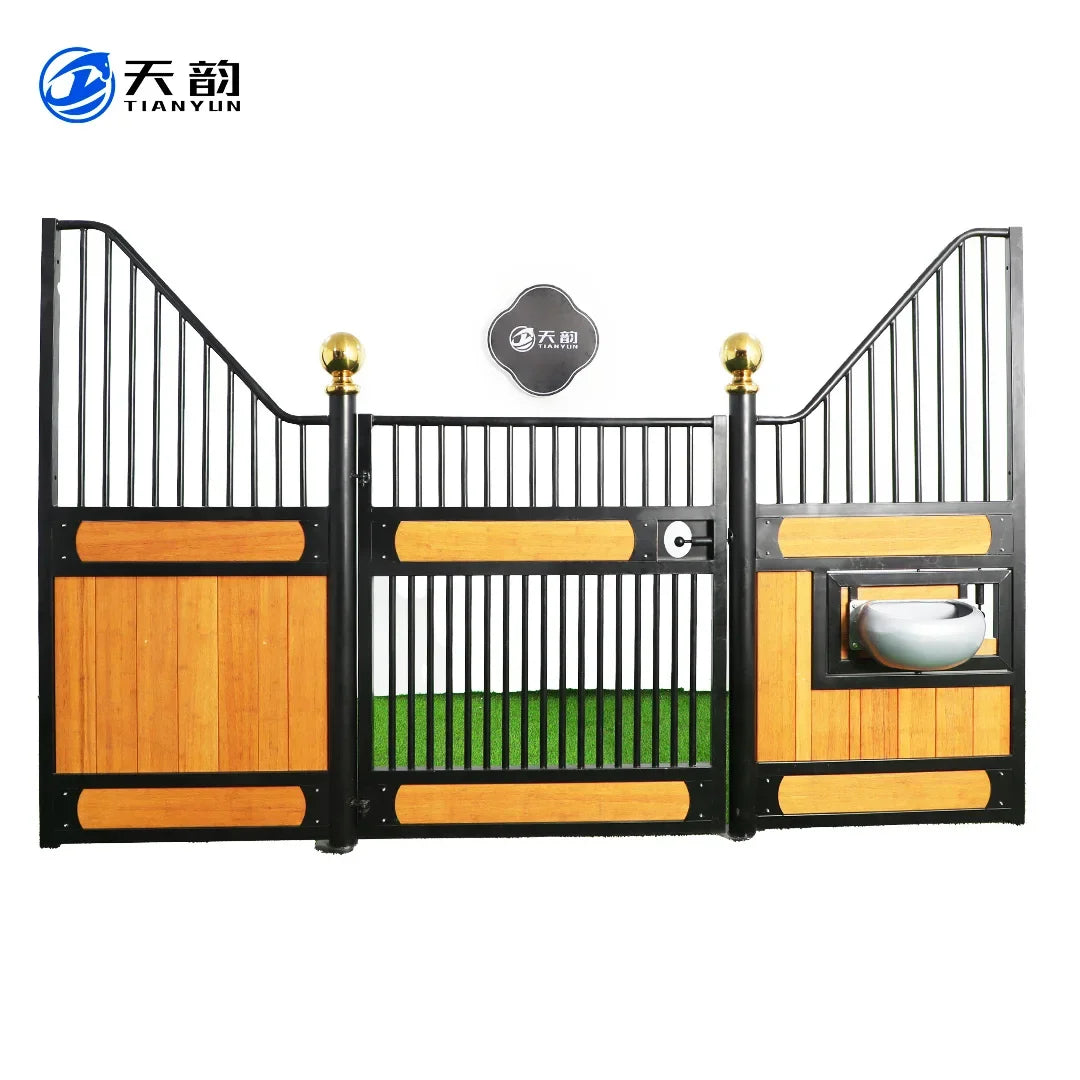 Beautiful Bamboo Horse Box Powder Coated Classic Equine Stall for Farms and Horse
