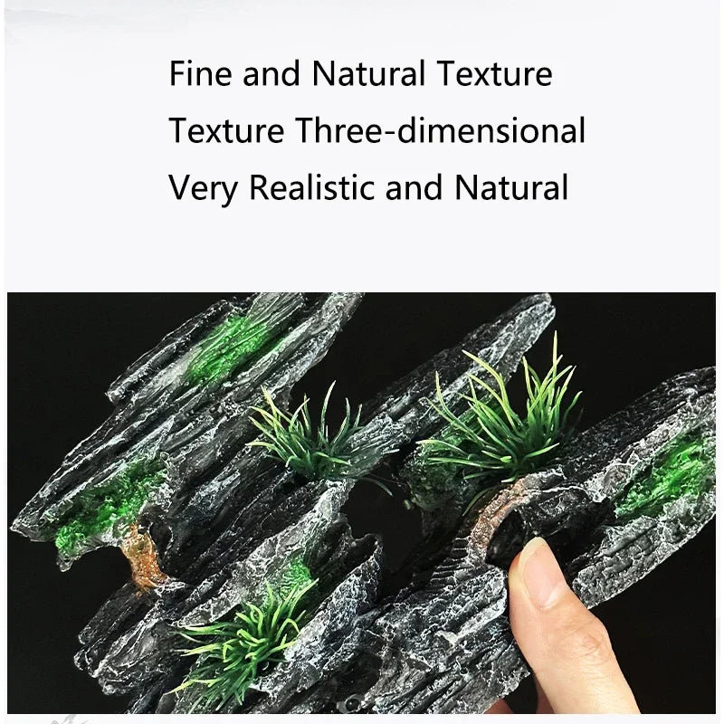 Resin Aquarium Rockery Mountain Decoration Artificial View Rock Cave Stone Tree Fish Tank Ornament Pet Supplies Home Decor New