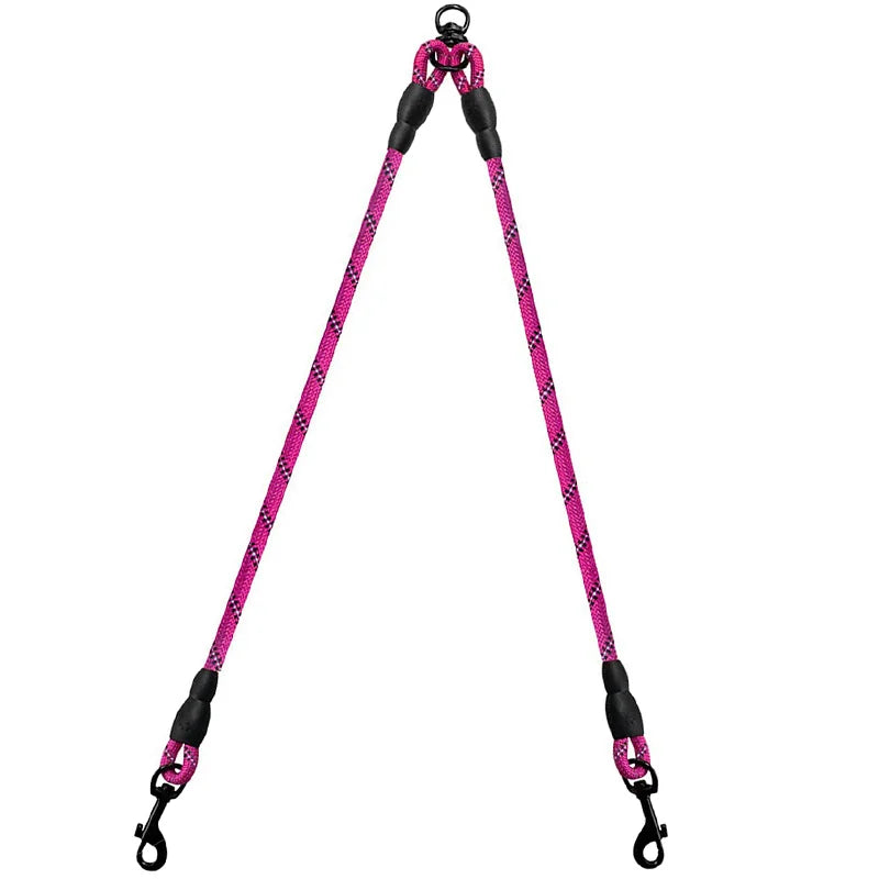 Dog Collars Reflective Dual Leash for 2 Dogs - No Tangle Walking Collar Supplies Nylon Pet Accessories