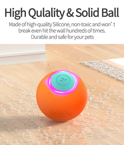 ROJECO Smart Cat Toys Interactive Cat Bouncing Ball Automatic Rolling Ball Training 360° Auto-Rotating Electric Toy For Dog Pet