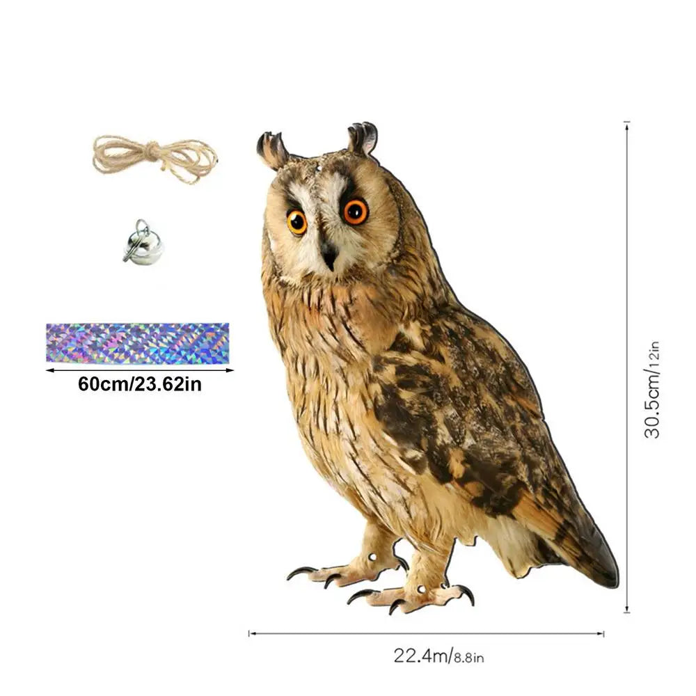 Farm Protector Bird Scarer Owl Scarecrow Scarer Pendant Garden Protector Pendant Waterproof With Bell Fake Bird Scarecrow Bird
