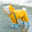 Small Dog All-Body Waterproof Raincoat Funny Animal Shaped Pet Puppy Raincoat Dog Rain Coat Hooded Clothing Outdoor Reflective