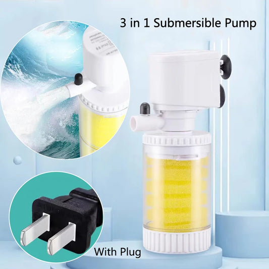 220~240V 3in1Ultra-Quiet Submersible Aquarium Water Pump Water Fountain Pump Filter Fish Pond Tank Fountain built-in Water Pumps