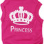 Dog Cat Shirt Puppy Vest with Crown Pattern Princess Clothing for Small Dogs,Puppy Tee Shirt Summer Clothes Tank Top Pet Apparel