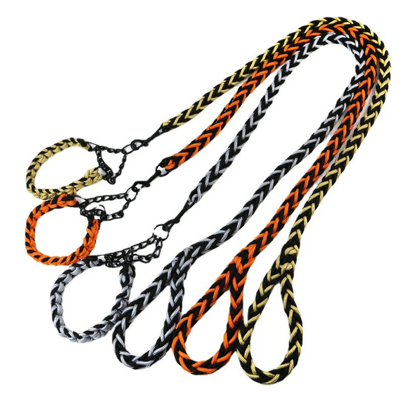 150cm Super Strong Coarse Nylon Dog leash Army Green Canvas Double Row Adjustable Dogs Collars For Medium Large Dogs Leashes Set
