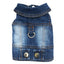 Dark Washed Dog Denim Jacket for Small Medium Dogs, Puppy Sleeveless Jeans Coat with D Ring Chihuahua Yorkie Clothes Pet Apparel