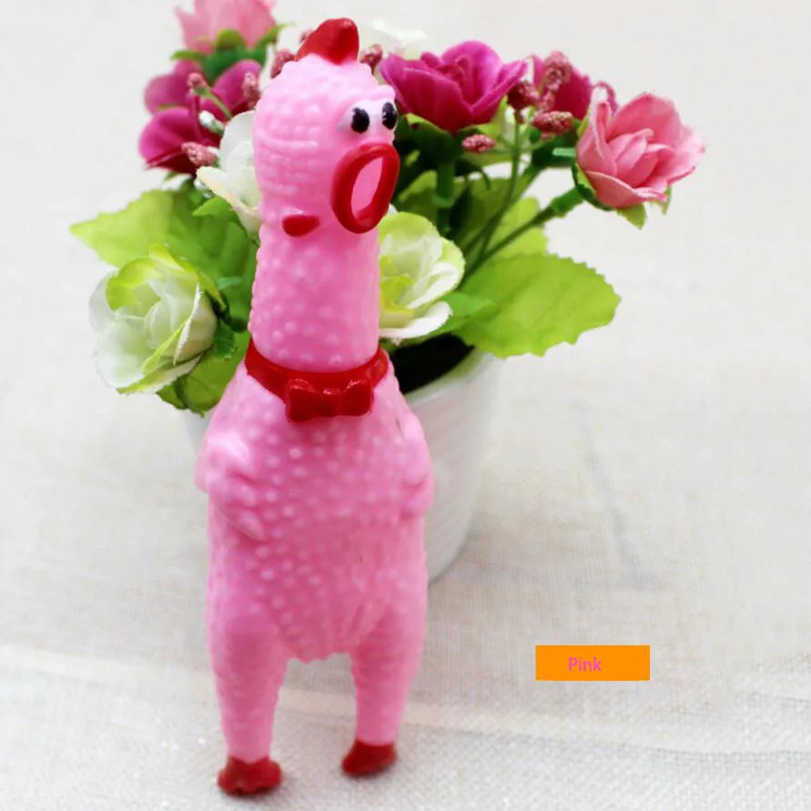 Interactive Rubber Squeaky Pet Dog Toys Pet Tooth Chewing Cleaning Toys Dog Cat Colorful Screaming Chicken Dog PopularToy Hot