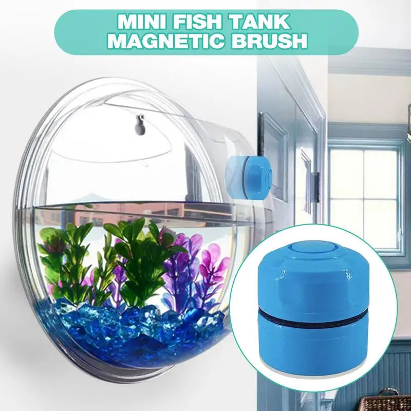 Magnetic Aquarium Cleaning Brush Scratch-Free Glass Cleaner Algae Scraper Magnet Cleaner Fish Tank Cleaner Mini For Tank