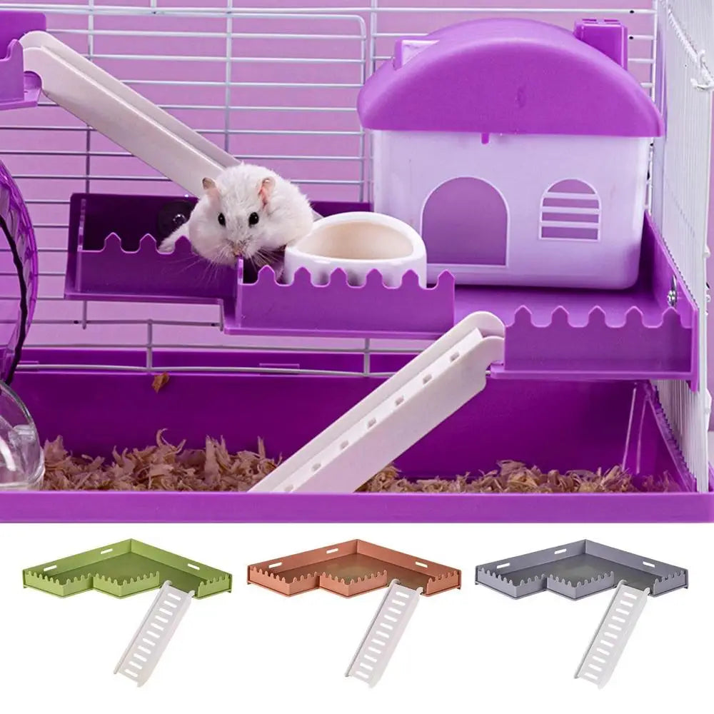 Hamster Platform With Ladder Safe PVC Play Gym With Ladder Pet Supplies Small Animal Habitat Decor For Hamsters Hedgehogs