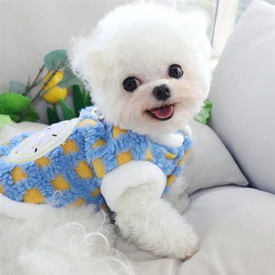 Plaid Dog Coat Winter Dog Clothes for Small Dogs Fleece Puppy Jacket Chihuahua Bulldog Pug Bichon Clothing Pet Costume Cat Vest