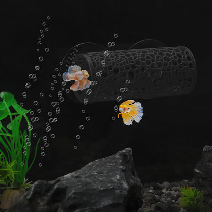 UXCELL Fish Tank Betta Fish Tube Tunnel with Holes Betta Fish Cave Tunnel for Shrimp Reptiles Amphibians Habitat Decoration
