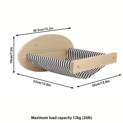 1 Piece Wall Mounted Cat Hammock Cat Jumping Platform for Rest with Scratching Post for Climbing and Grinding Claws Cat Supplies