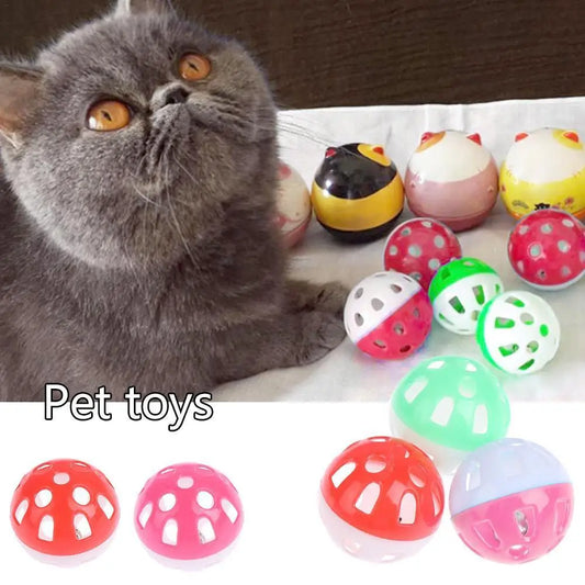 Pet Toys Colorful Kitten Toy Ball Plastic Hollow Bell Ball Interactive Ball Fun Training Chasing Cats And Dogs Pet Ball Pet Toy