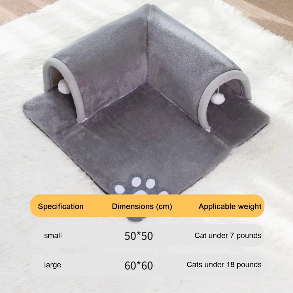 Cat Tunnel Bed Pet Cave Bed Tunnel Cat Tube Toy Removable Portable Cat Bed Play Tunnel And Mat For Cat Guinea Pigs Dog Rabbits