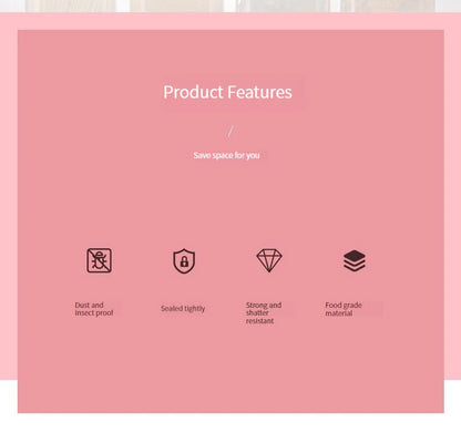 7pcs/set Food Storage Containers Plastic with Lids Kitchen Storage for Rice Sugar Flour Pasta Cereal Storage Containers