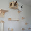 Cat Climbing Shelf Furniture Wall Mounted Cat Hammock and Wooden Stairway with Scratching Post for Cats Indoor Playing and Rest