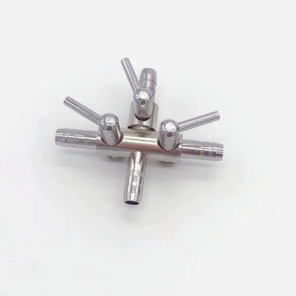 4 Ways 4mm Stainless Steel Aquarium Tank Air Pump Air Flow Tube Pipe Line Stainless Steel Control Valve Air Pump Accessories New