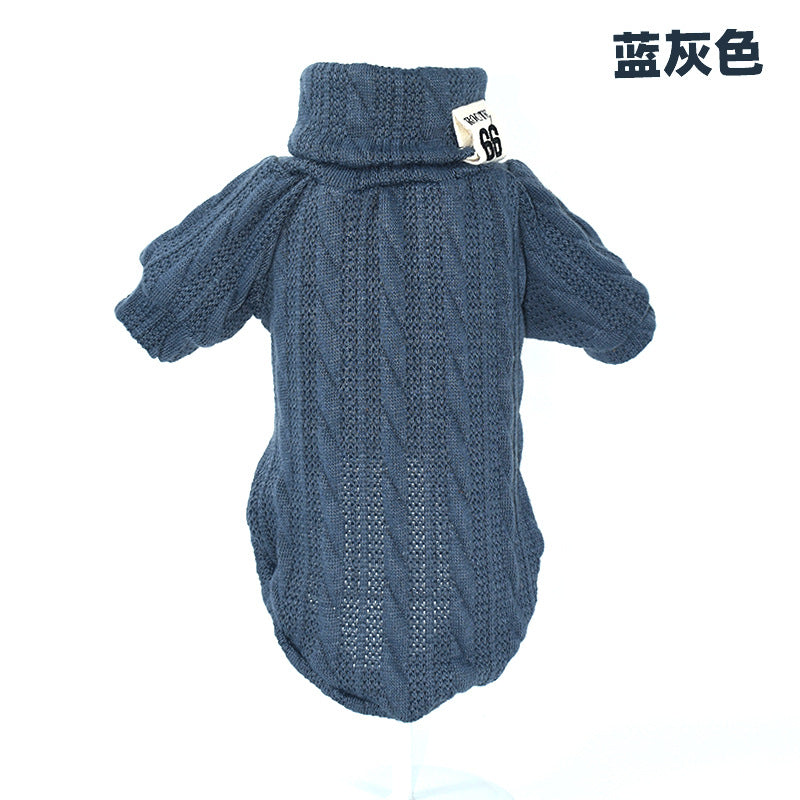 Pet Turtleneck Knitted Sweater Autumn Winter Warm Pet Puppy Dog Clothes for Small Dogs French Bulldog Dog Costume