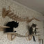 Cat Tree Tower Cat Climbing Shelf Wall Mounted Steps Curved Cat Bed Widen Access Corner Perches Hammock For Sleep Pet Furniture