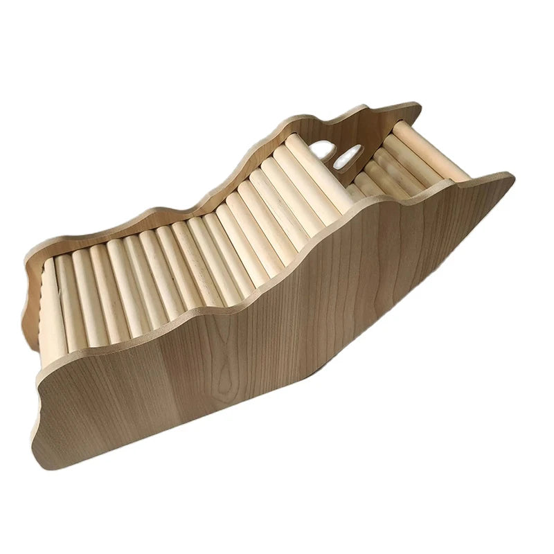 Wood Hamster Hideaway Toy Wooden Hamster House with Climbing Ladder Small Animals Castle Home for Dwarf Mice Gerbils Small Pets