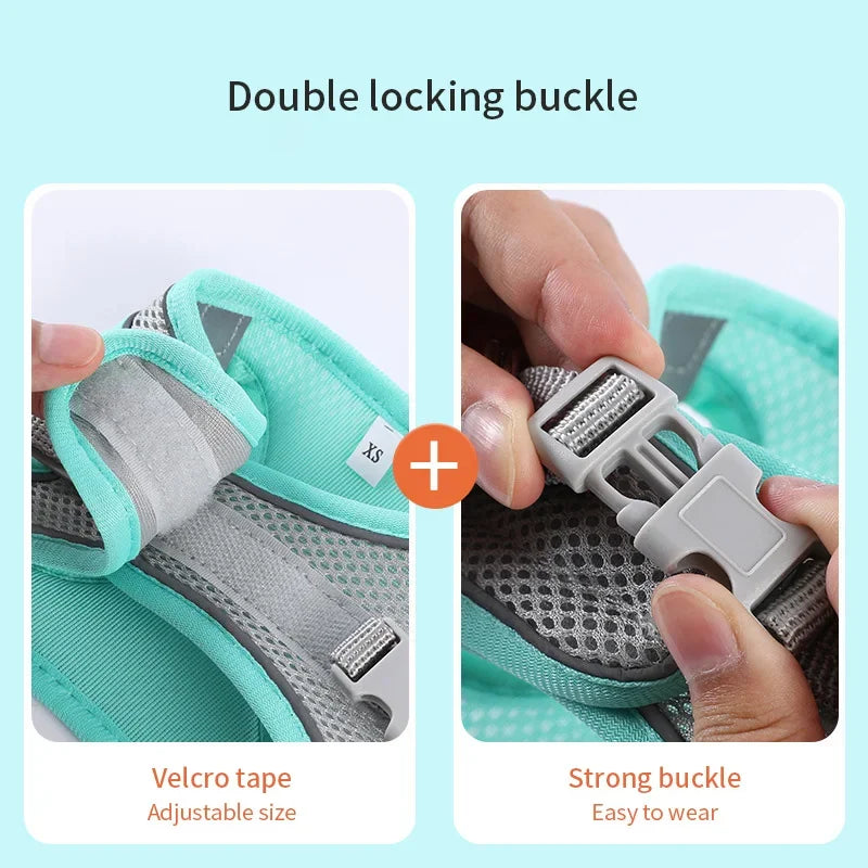 Pet dog Harness Leash Set for Small Dogs Adjustable Puppy Harness Vest French Bulldog Chihuahua dog harness and leash set  puppy