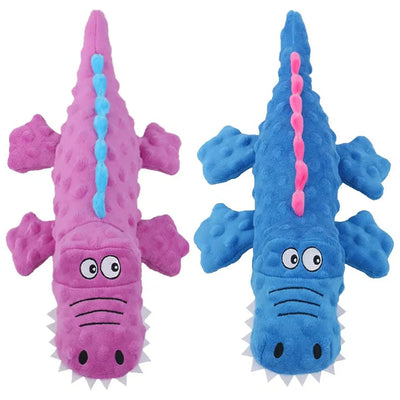 Cool Crocodile Dog Toys Durable Dog Chew Toy Dog Squeak Toy with Fun Crinkle Paper Plush Pet Toys Suitable for Small Medium Dogs